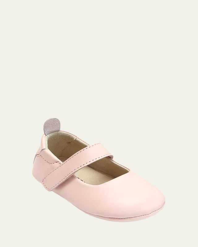 Girl's Charlotte Leather Mary Jane Crib Shoes, Baby